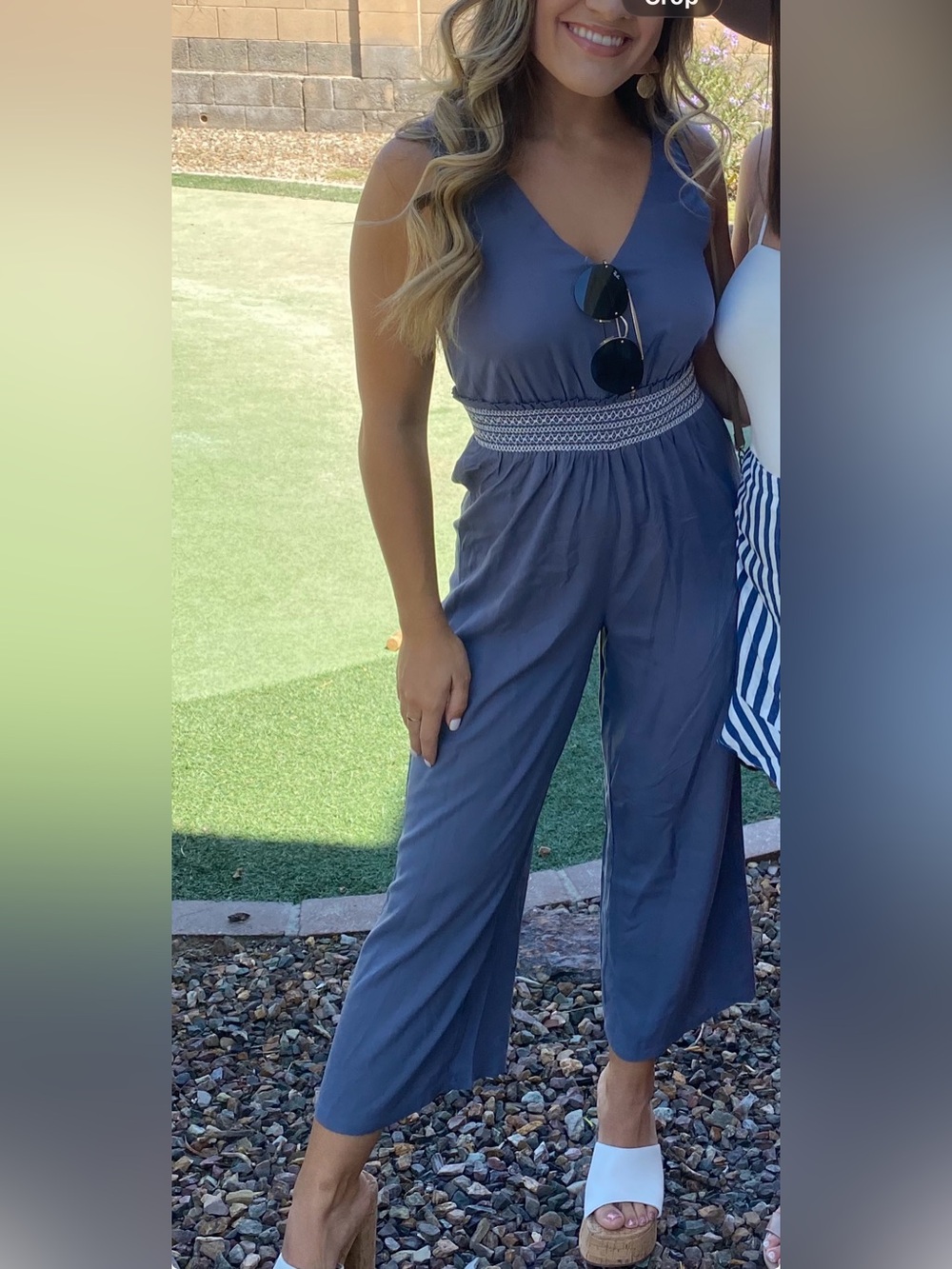 Women’s Wide-Leg Jumpsuit in Slate Blue